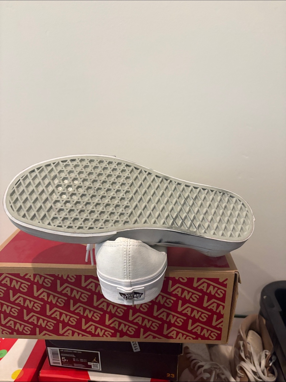 Vans White Canvas Low-Top Sneakers - Picture 3 of 4